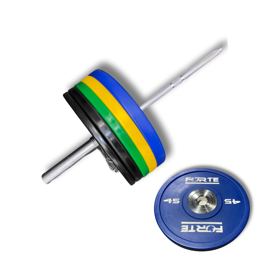 Urethane Competition Bumper Plate Set with bar - 305lbs