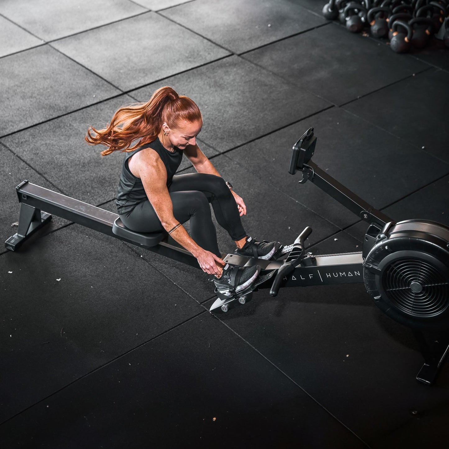 Half Human Air Rowing Machine
