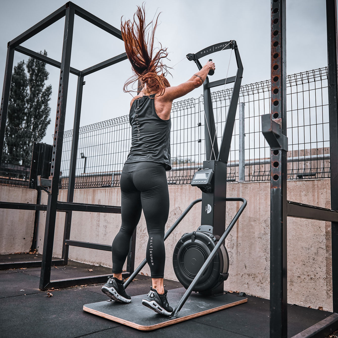 Half Human Air Ski Machine with Floor Stand