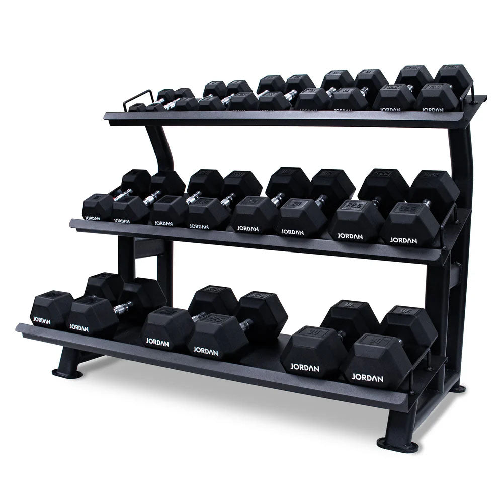 Jordan 3 Tier Hex Dumbbell Rack - 12 Pair