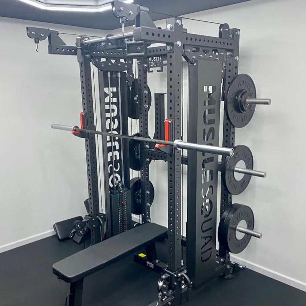 MuscleSquad Phase 4 Cable Equipped Multi Functional Squat Rack