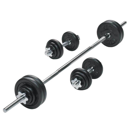 York B540 Weight Bench with 50kg Barbell Dumbbell Set